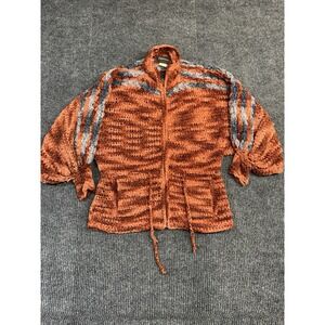 Norma of Toronto Vintage 1980's Chunky Chenille Ribbed Knit Cardigan Sweater